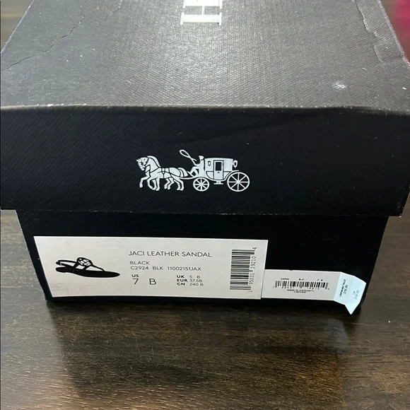 Coach Jaci Leather Sandal - Black - Picture 2 of 8